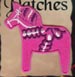 Dala Horse Iron-On Patch - Pink - More Details